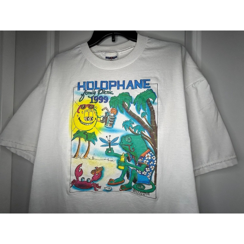 Vintage 1999 "Holophane Family Picnic" Holophane Company Promo Big Graphic Shirt